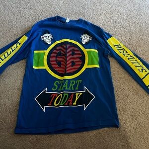 Blue Graphic Gorilla Biscuits Band Long Sleeve Graphic T-Shirt